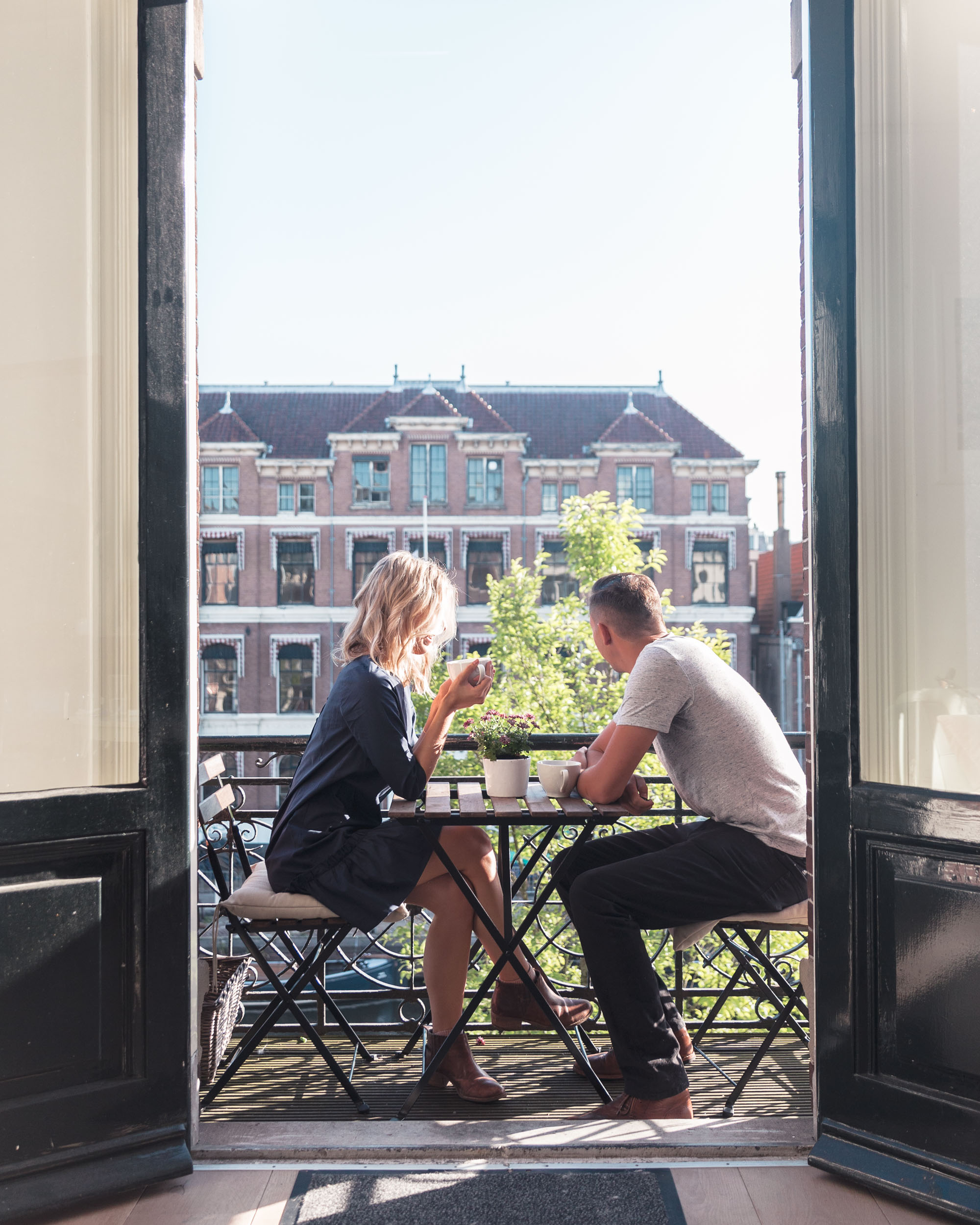 Dutch apartment with a balcony in Amsterdam, Holland, The Netherlands