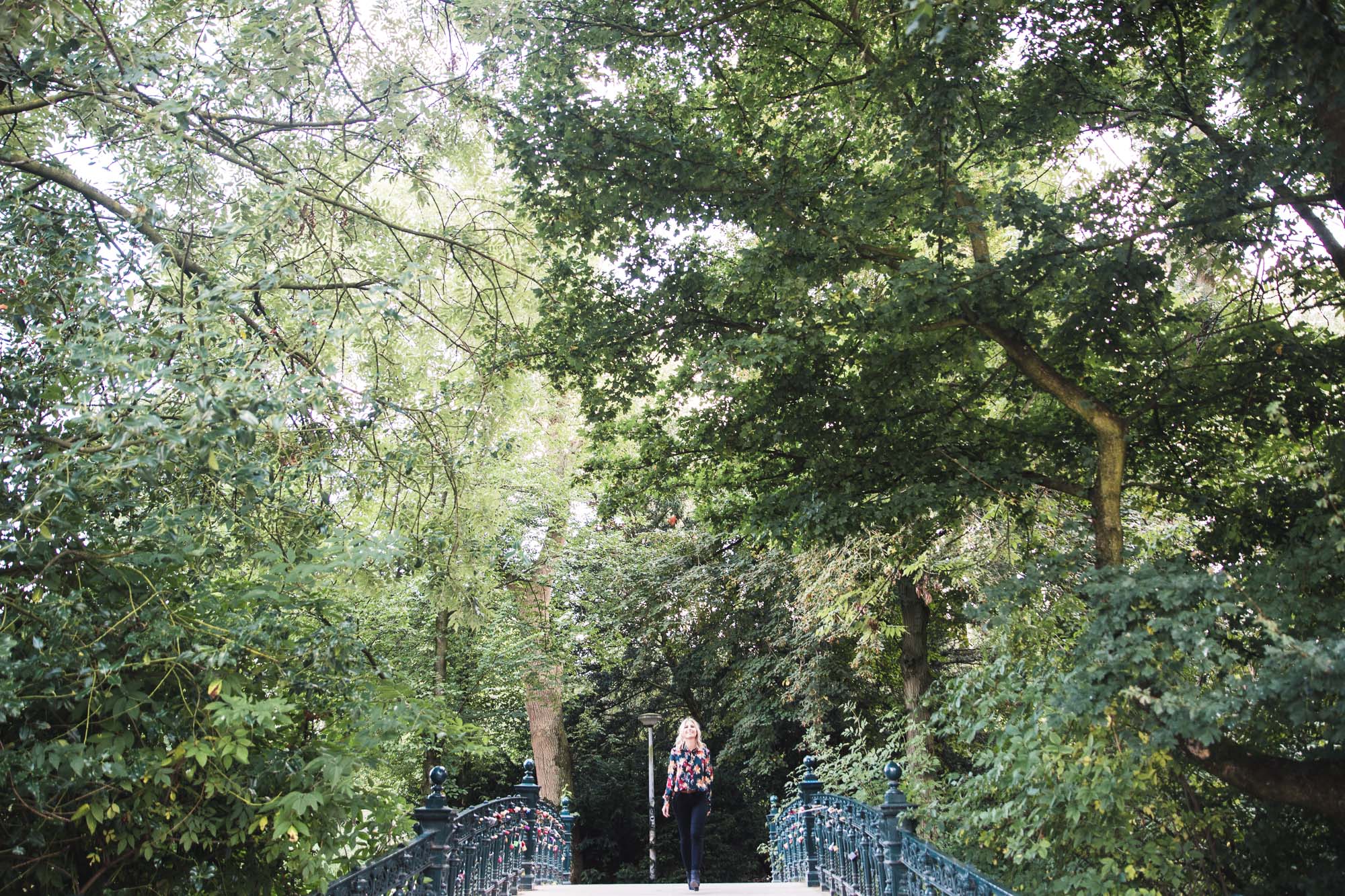 Vondelpark in the summer, walking across the many bridges in the center, Amsterdam, Netherlands