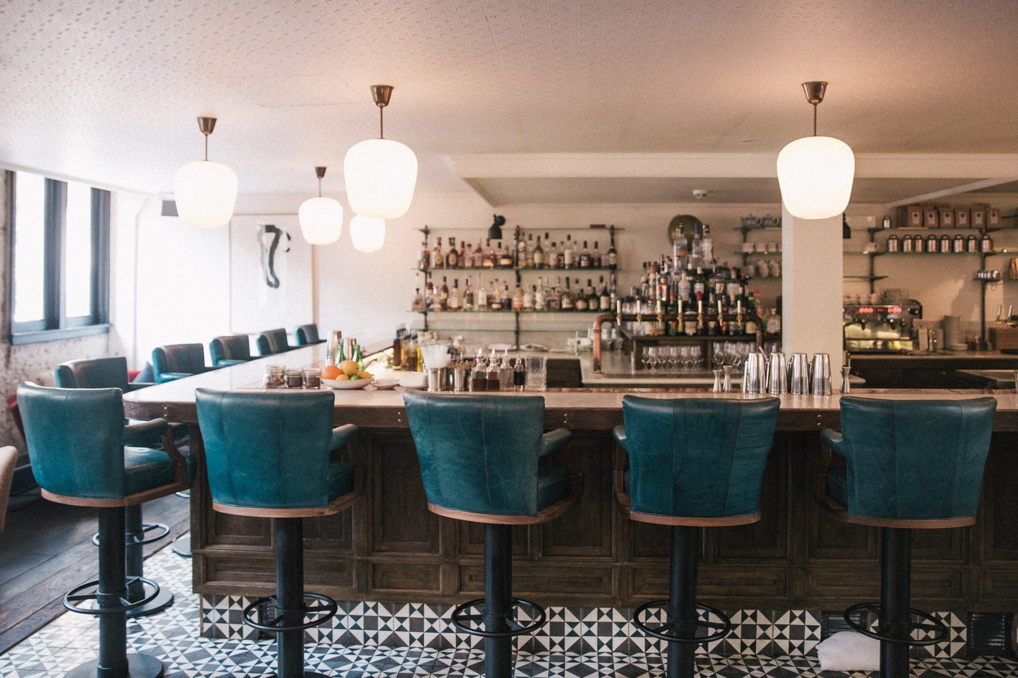 Bar at the hoxton hotel in Amsterdam's trendy 9 streets district, The Netherlands