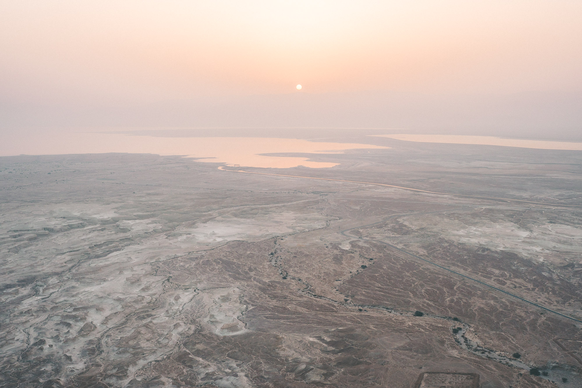 Sunrise over Masada dead sea in Israel