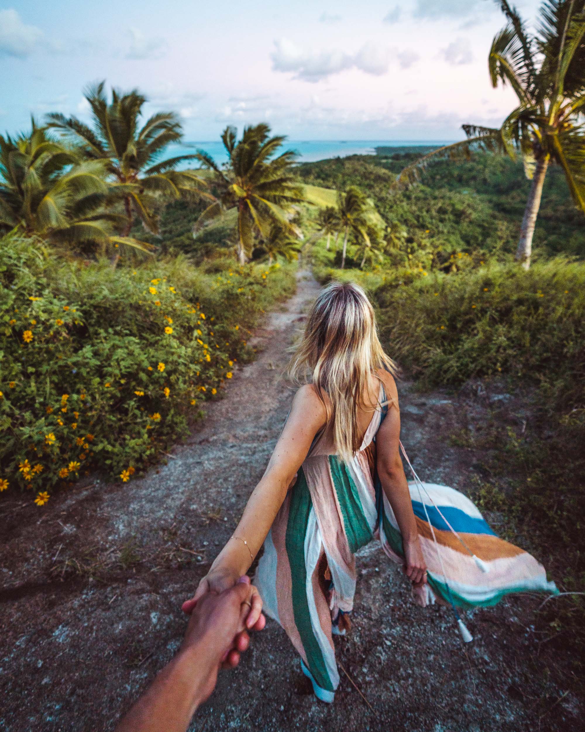 Aitutaki atoll hike to the highest point of the island in the Cook Islands