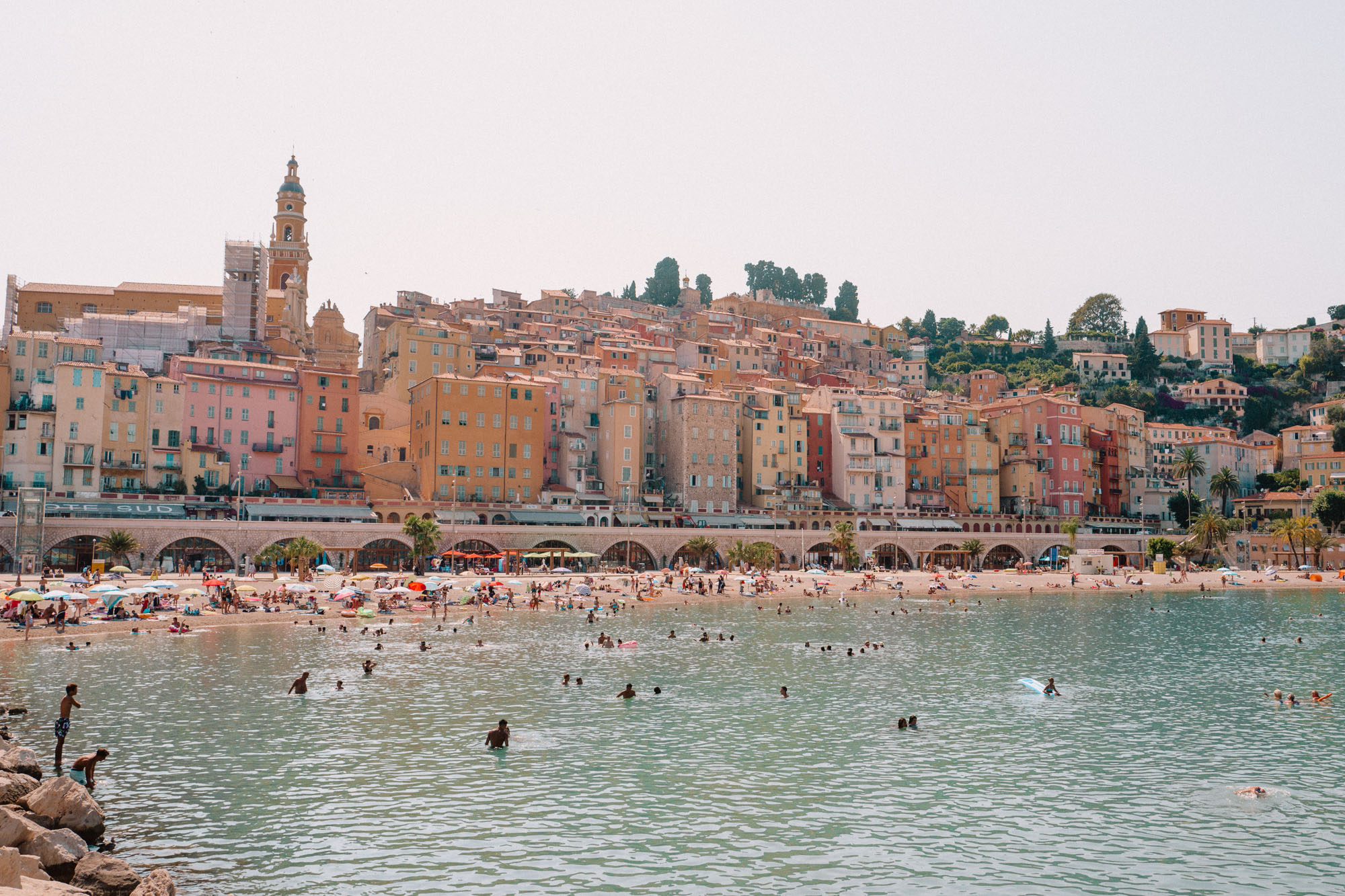 Menton beach in the French Riviera