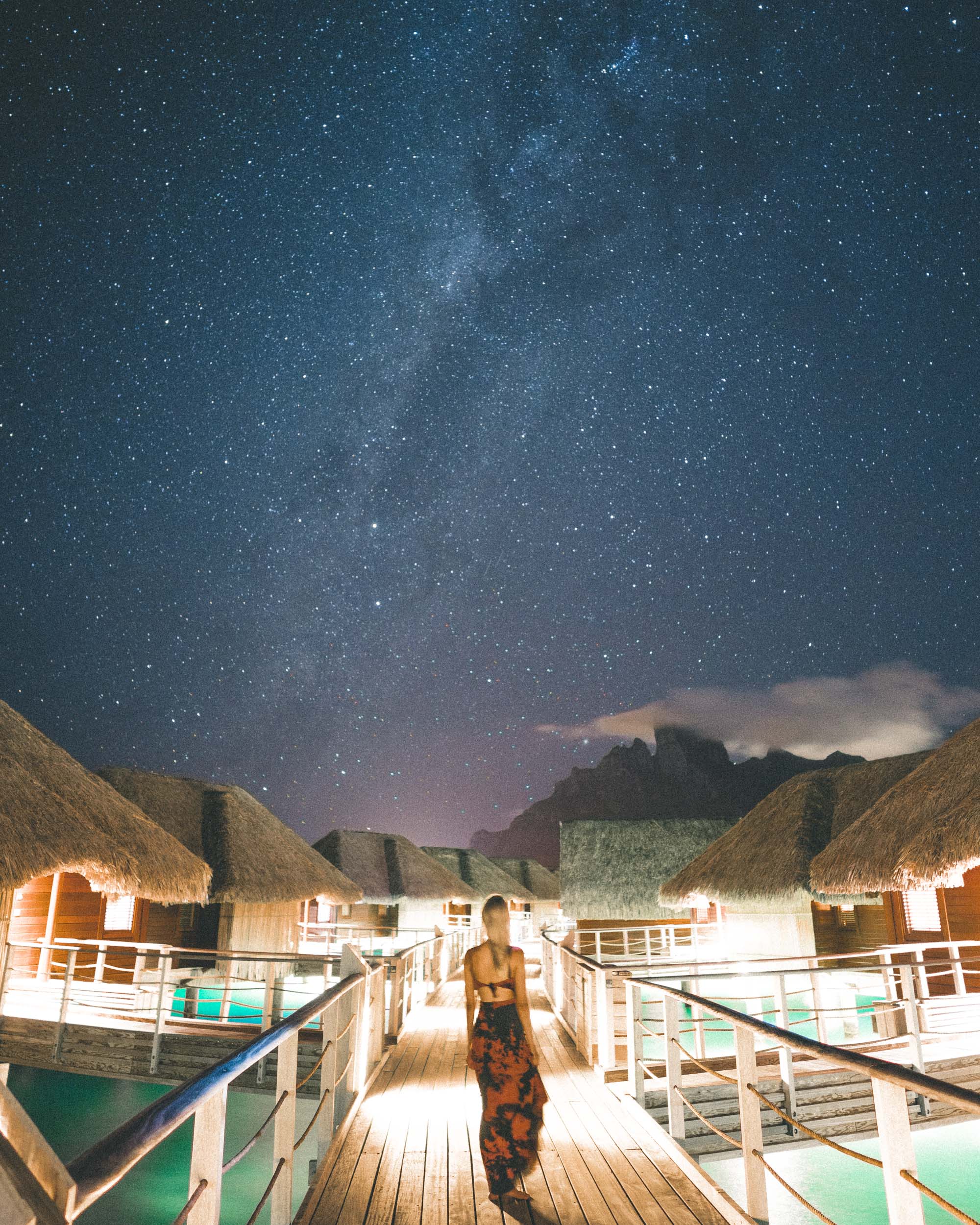 Starry sky in bora bora tahiti four seasons resort by Find Us Lost