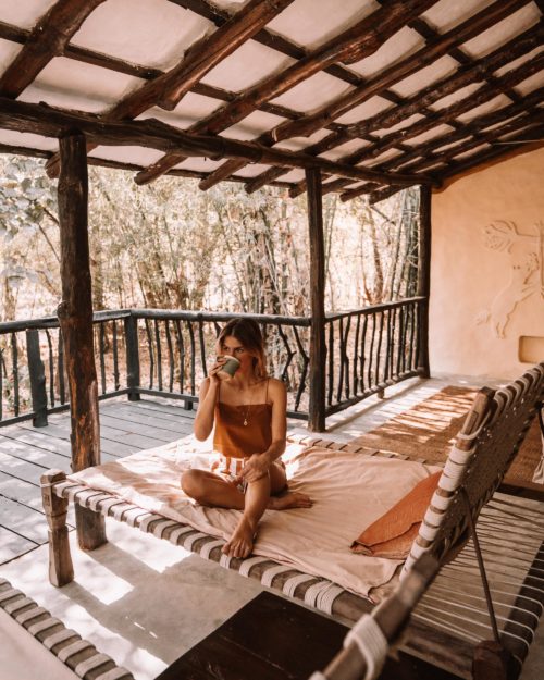 Our outdoor deck at Samode Safari Lodge in Ranthambore National Park, India via Find Us Lost