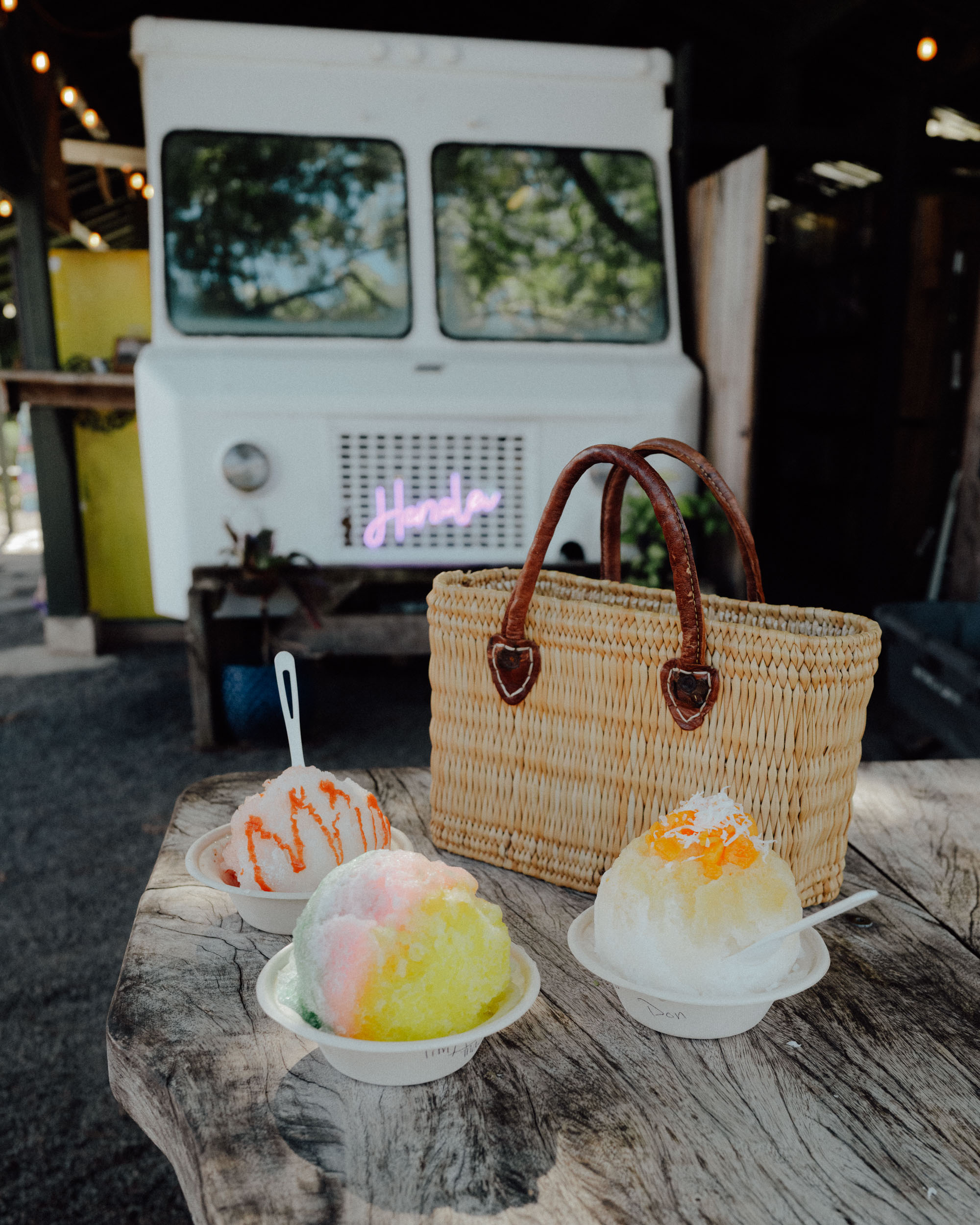 Shave ice at the wishing well on kauai's north shore hanalei bay