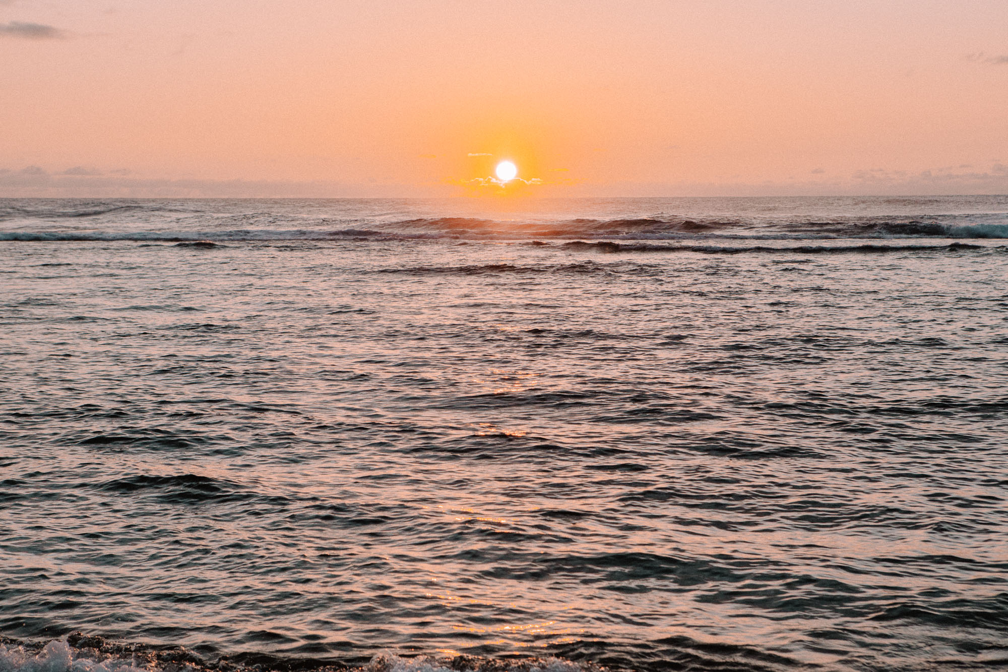 Sunset at ke'e beach in kauai