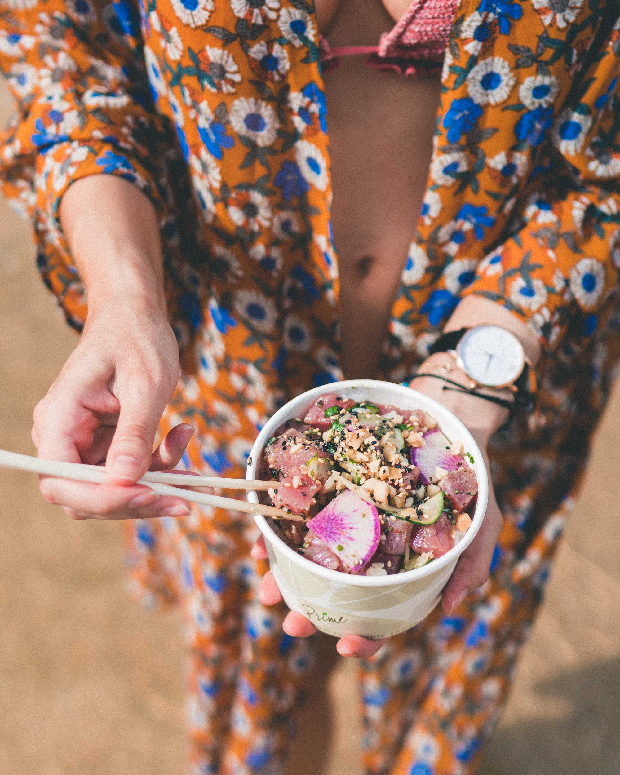 Poke Bowl from Sushi Girl Kauai Hawaii Travel Guide via Find Us Lost Selena Taylor Travel Blogger