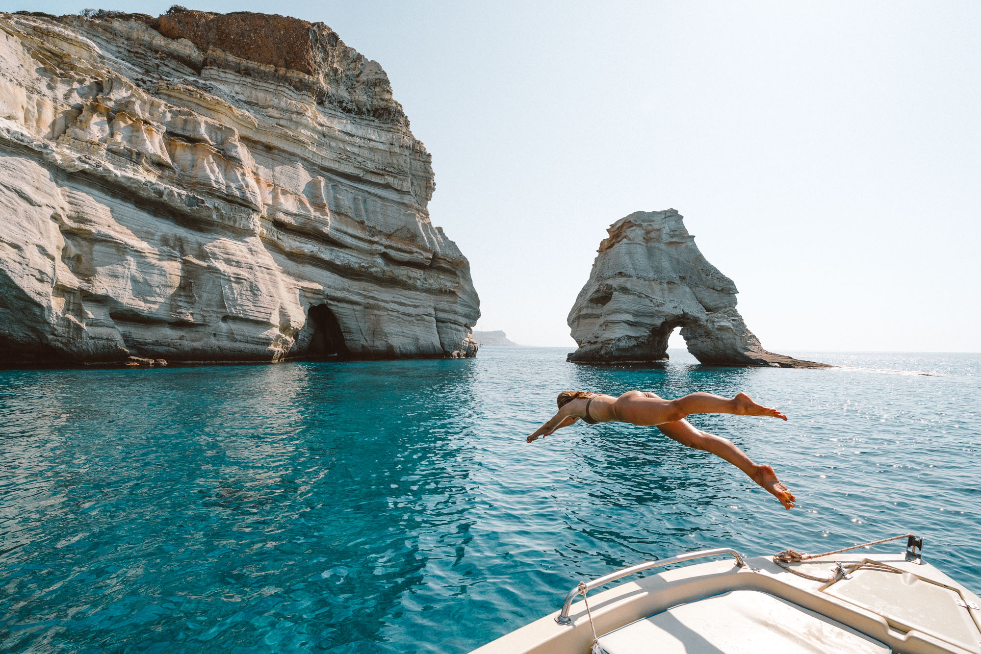 Kleftiko caves in Milos, Greece via @finduslost