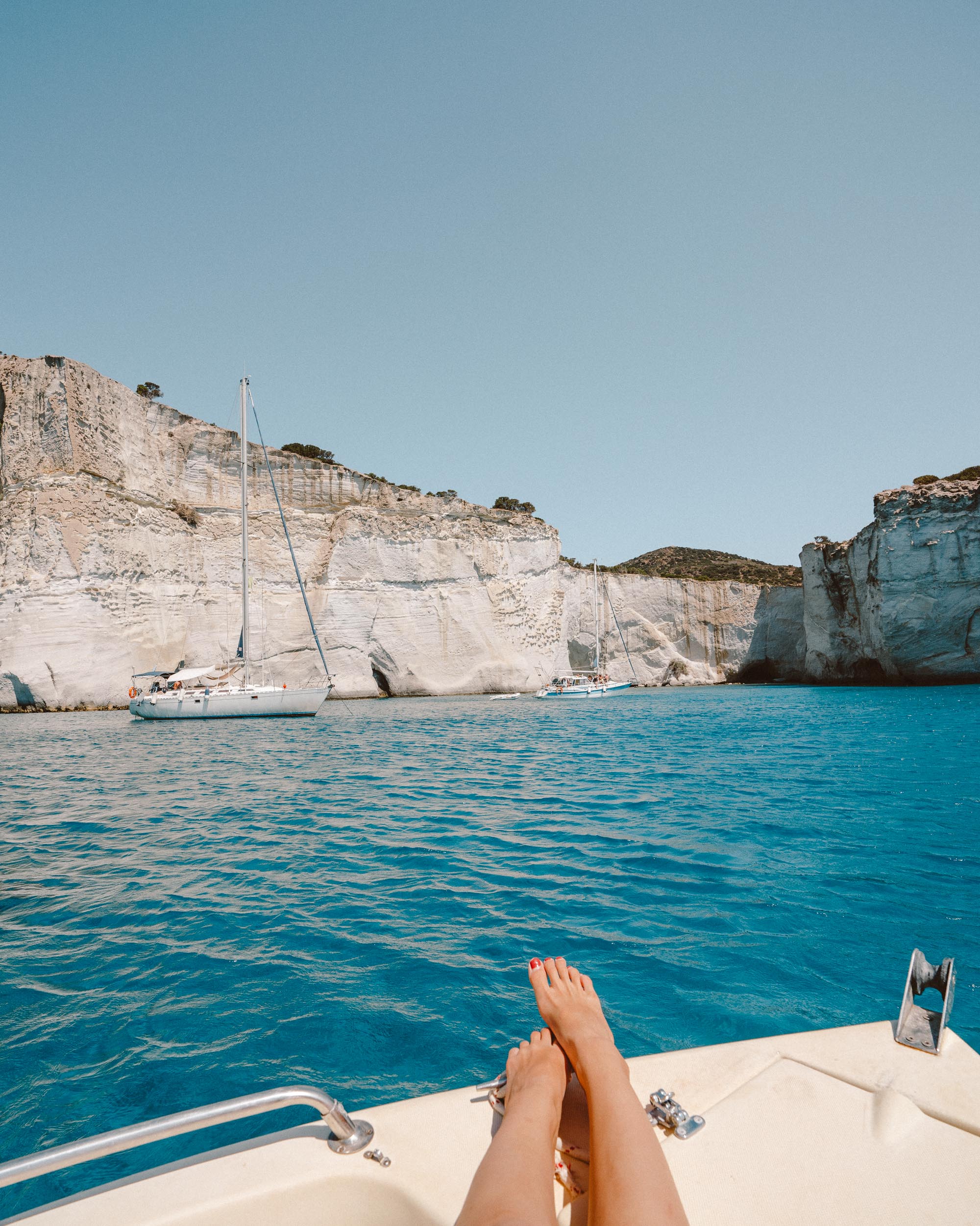 Boat day visiting Kleftiko in Milos Greece via @finduslost