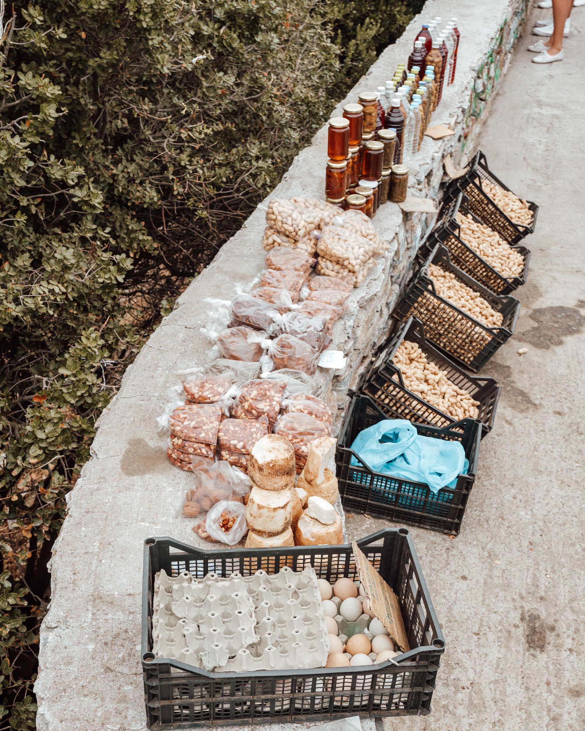 Homemade food on the roadside in Naxos, Greek Islands via @finduslost