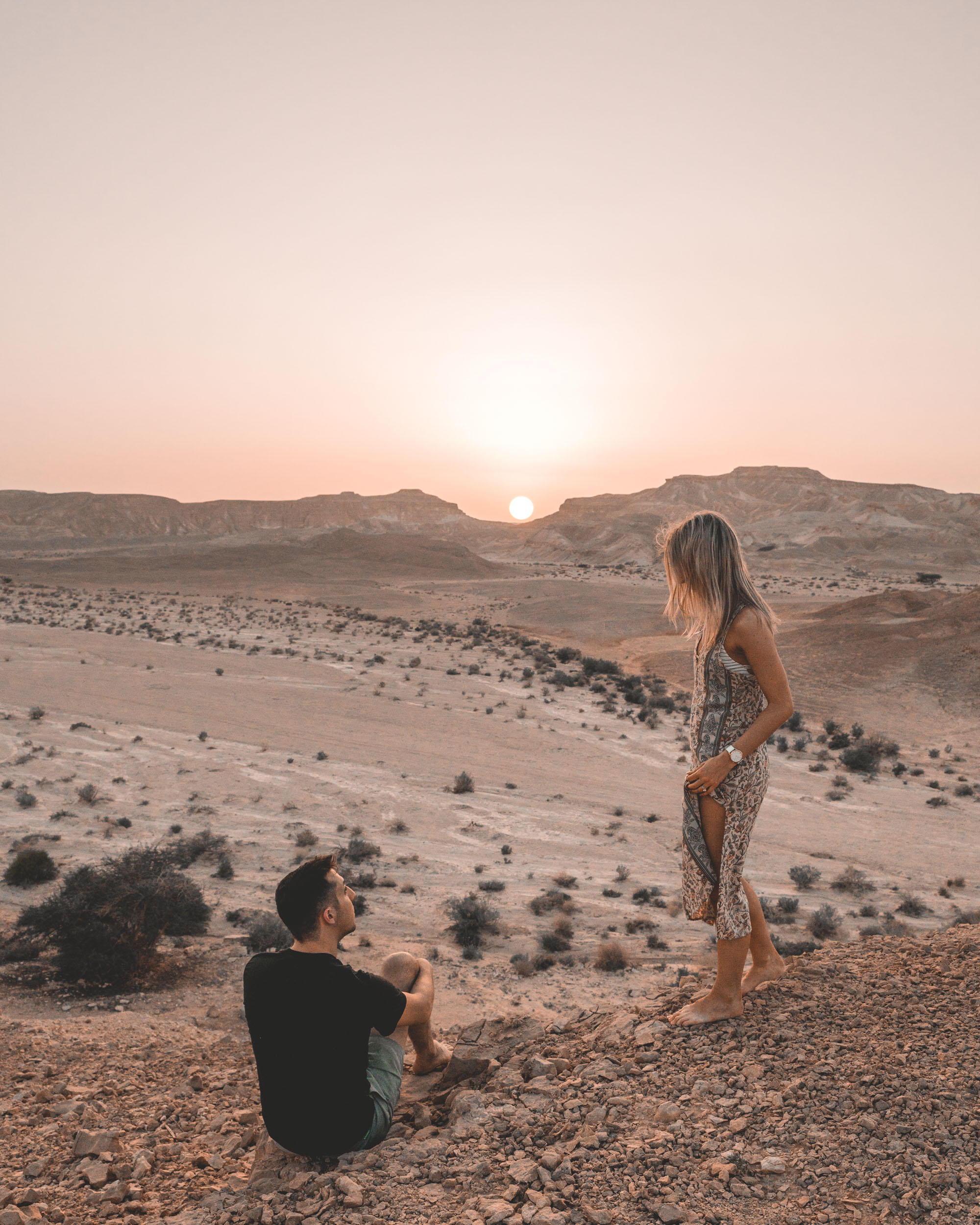 Negev desert at sunset in israel near dead sea find us lost