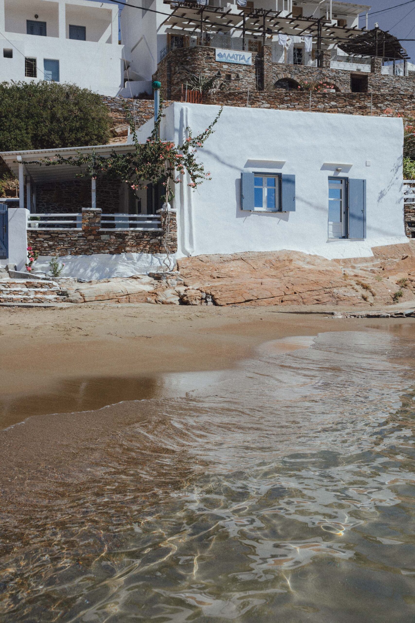 Beachfront vacation rental on Faros Beach in Sifnos, an ideal choice for travelers looking for where to stay in Sifnos steps from the sea.