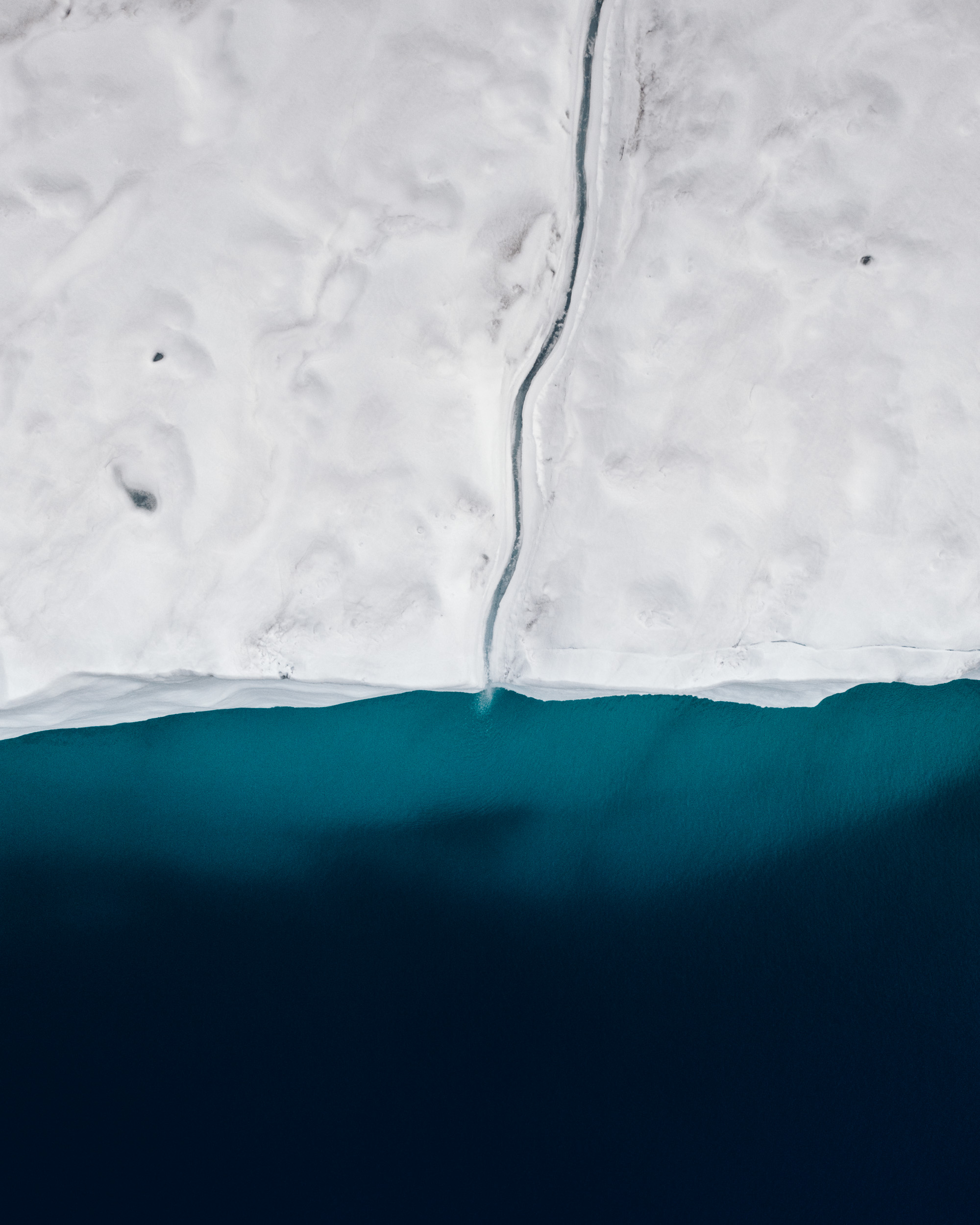 Aerial of Glacier front Bråsvellbreen in Svalbard and Jan Mayen, Norway