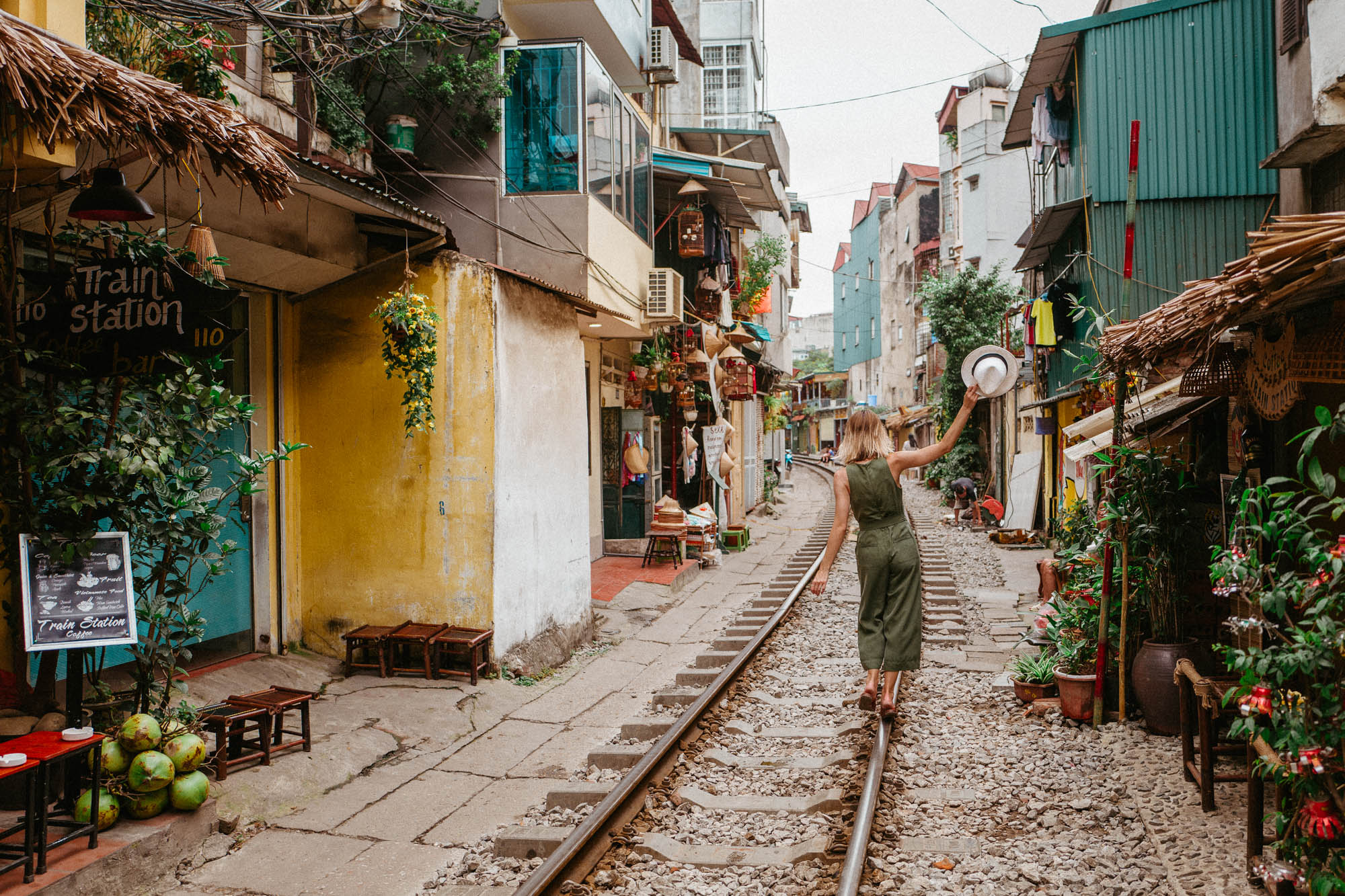 Hanoi train tracks in Vietnam