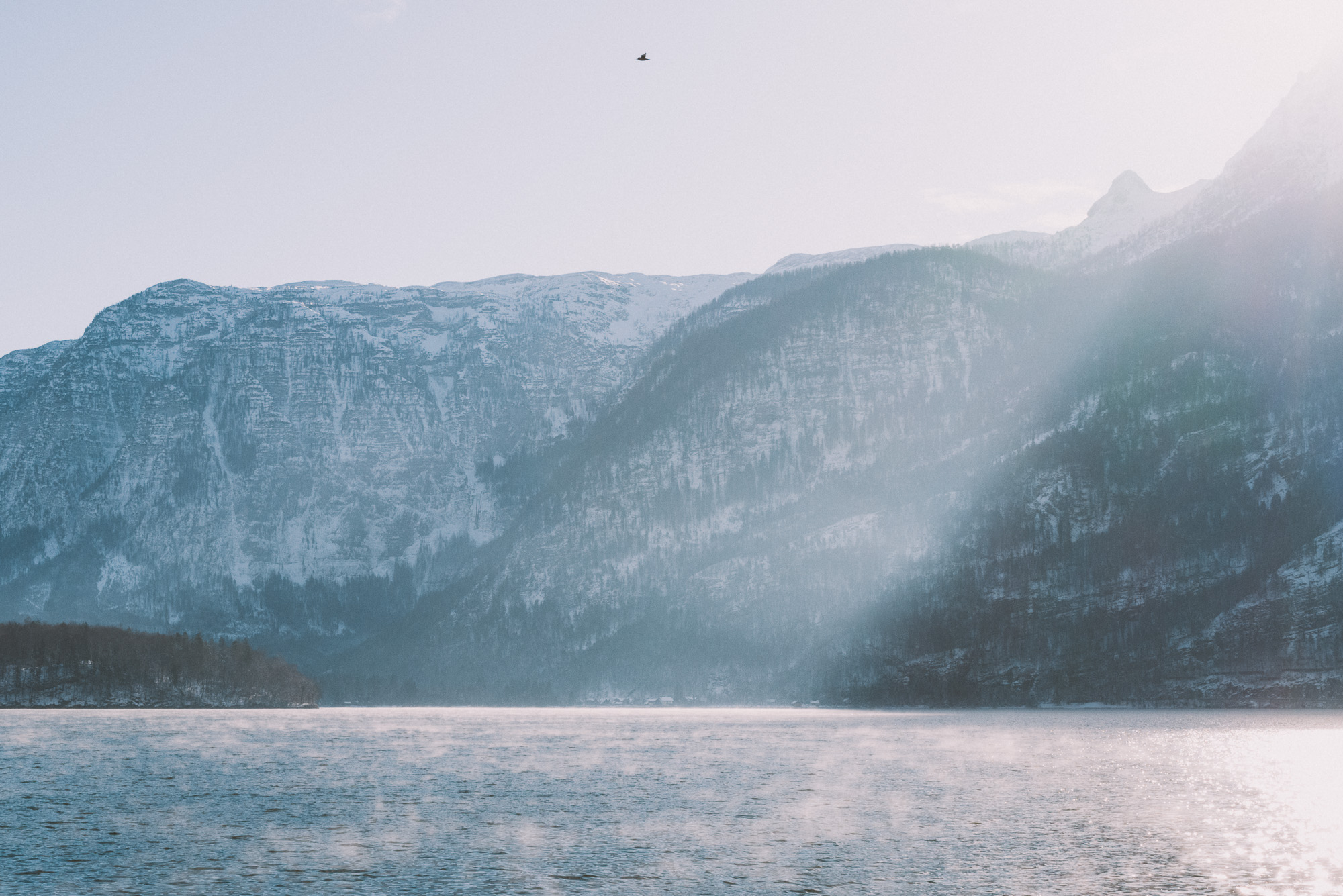 Fog in the morning in Hallstatt Austria